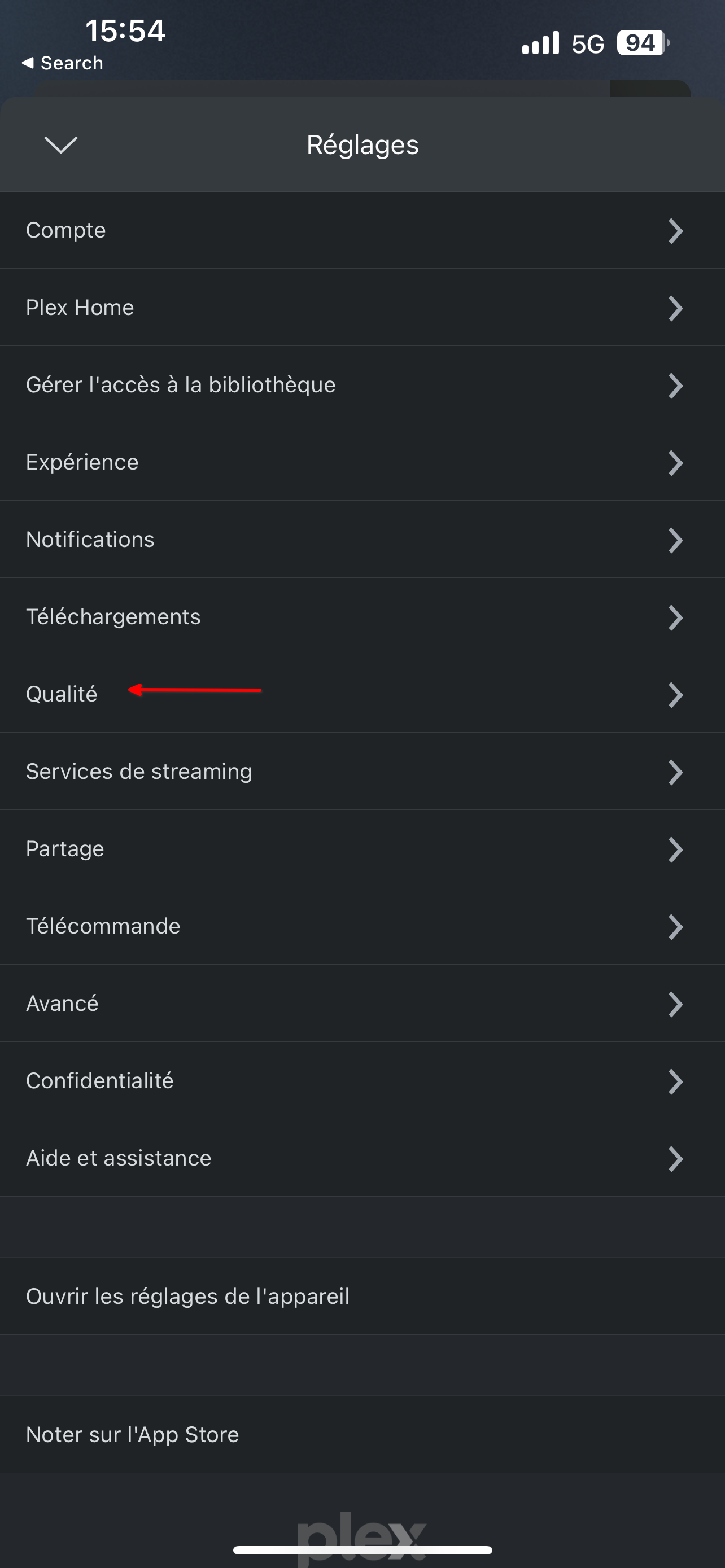 Paramètres > Qualité